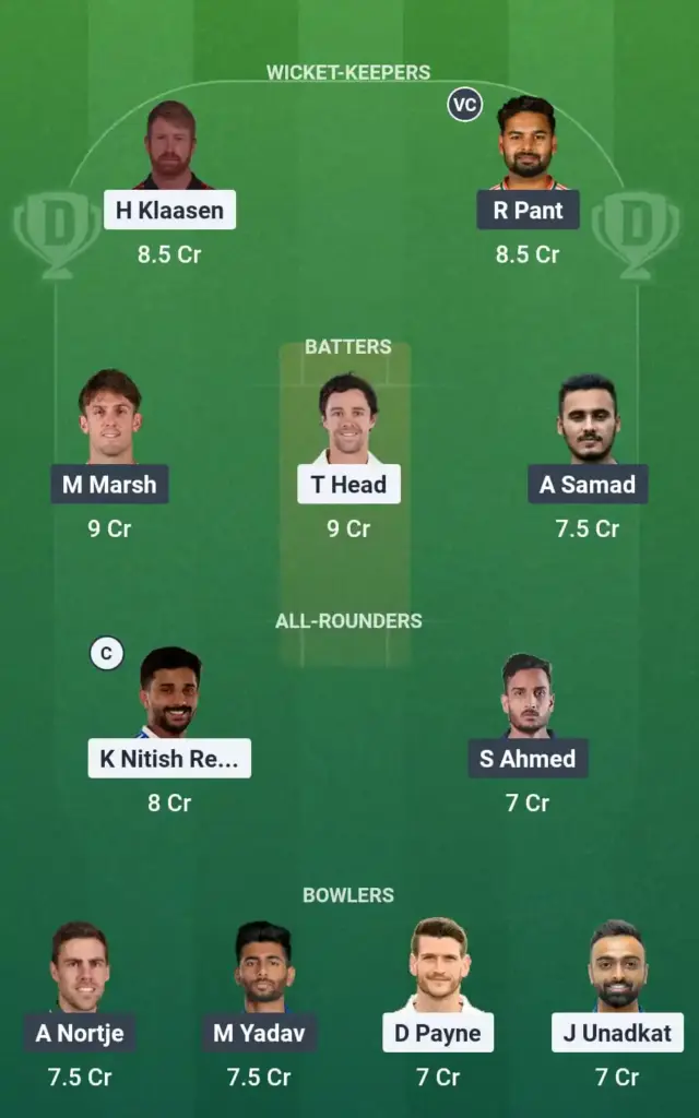 SRH vs LSG Dream11 Prediction Grand League Team