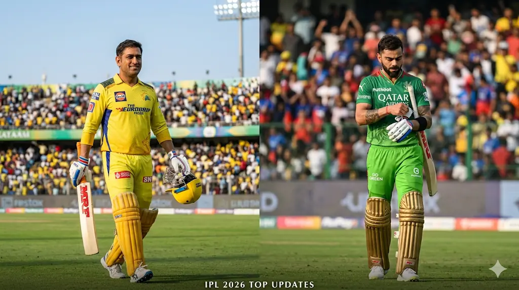 MS Dhoni and Virat Kohli natural look for IPL 2026 Latest News updates.