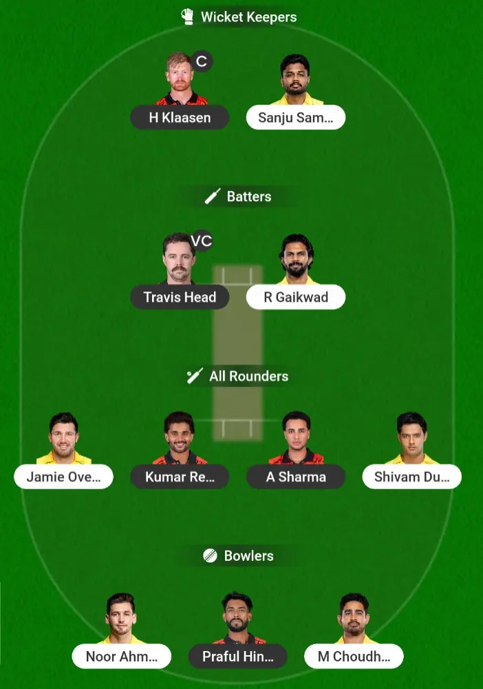 SRH vs CSK Dream11 Prediction 2026 Safe and Risk Team Screenshots