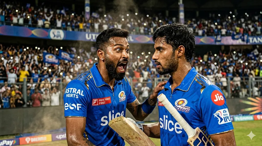 Hardik Pandya Motivating Tilak Varma Mumbai Indians