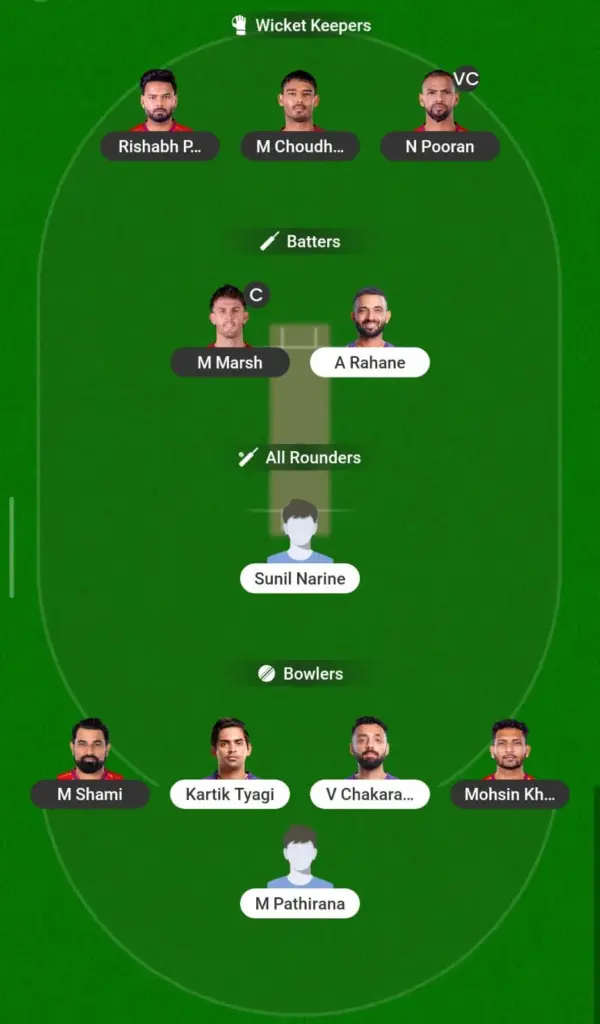 LSG vs KKR Mega GL Risk Dream11 Team IPL 2026