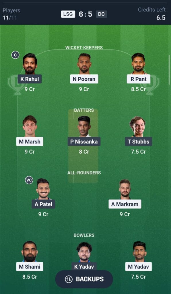 LSG vs DC Fantasy Prediction 2026
